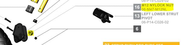 CLICGEAR M12 NYLOCK NUT
#16 STRUT ASSEMBLY