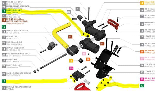 Clicgear M6 Nylock Mutter - Reservdel