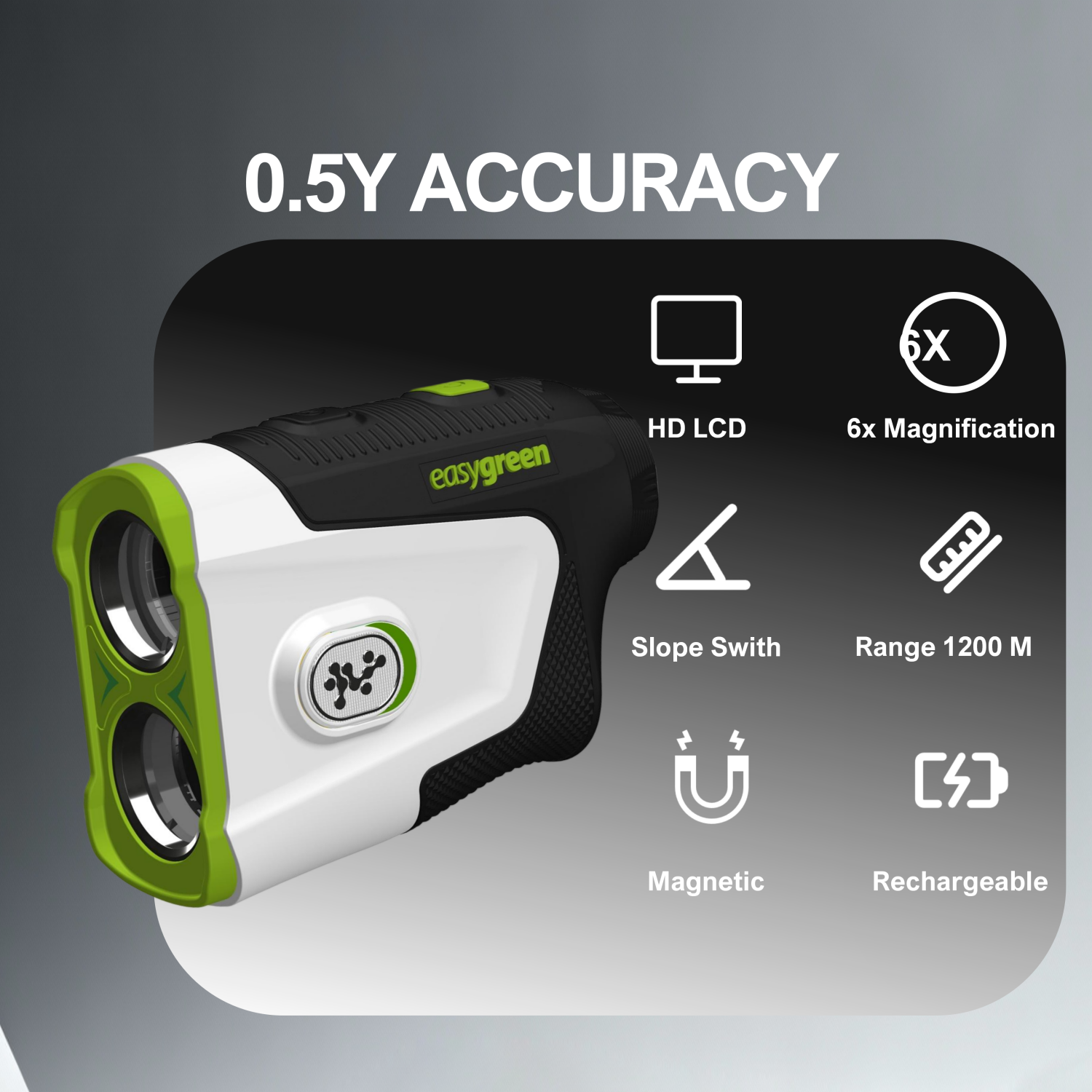Easygreen HD Pro+ Golfkikare – Avståndsmätare 1200m med Slope