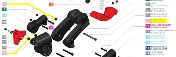 CLICGEAR M6 NYLOCK NUT
#9 UPPER SADDLE ASSEMBLY